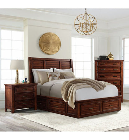 Picket House Furnishings - Damen King Storage 3PC Bedroom Set in Rich Cherry - SV600KB3PC view 4