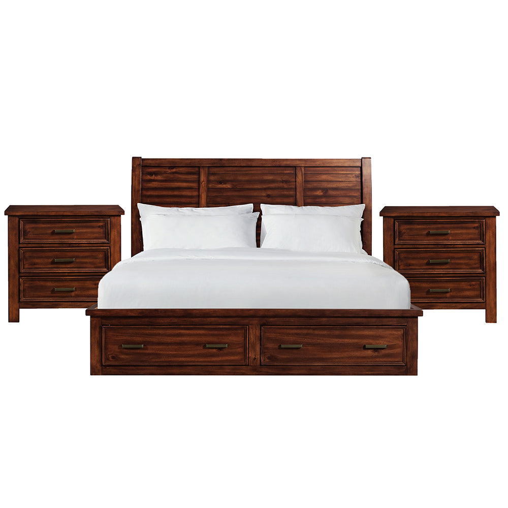 Picket House Furnishings - Damen King Storage 3PC Bedroom Set in Rich Cherry - SV600KBNS2 view 1