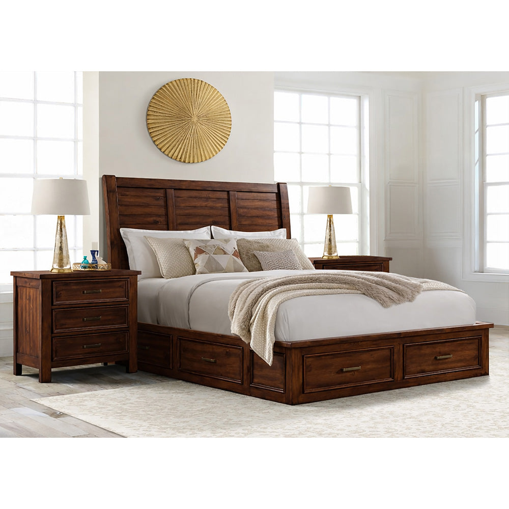 Picket House Furnishings - Damen King Storage 3PC Bedroom Set in Rich Cherry - SV600KBNS2 view 3