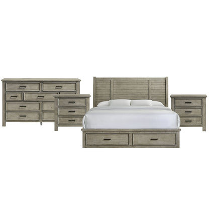 Picket House Furnishings - Damen King Storage 4PC Bedroom Set in Drift Grey - SV300KBNSDR view 1