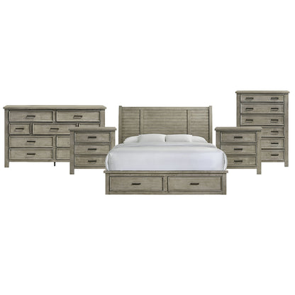 Picket House Furnishings - Damen King Storage 5PC Bedroom Set in Drift Grey - SV300KBNSDRC view 1