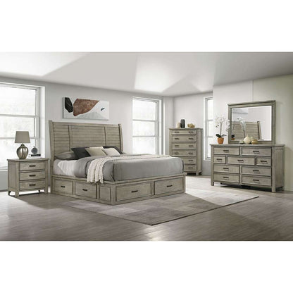 Picket House Furnishings - Damen King Storage 5PC Bedroom Set in Drift Grey - SV300KB5PC veiw 2