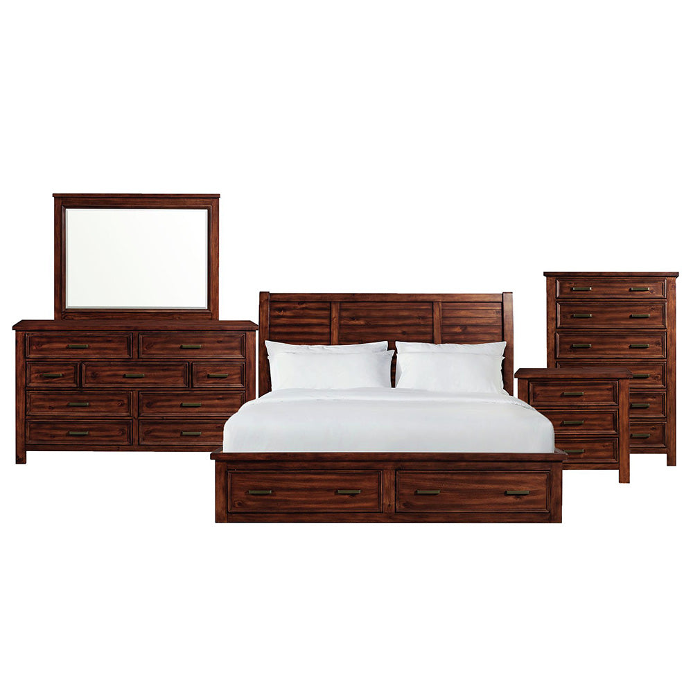 Picket House Furnishings - Damen King Storage 5PC Bedroom Set in Rich Cherry - SV600KB5PC view 1