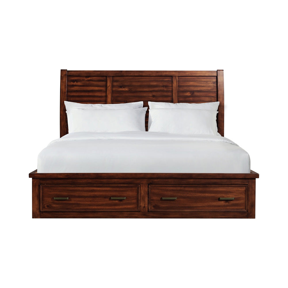 Picket House Furnishings - Damen King Storage Bed in Rich Cherry - SV600KB view 2