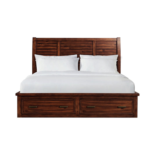 Picket House Furnishings - Damen King Storage Bed in Rich Cherry - SV600KB view 2