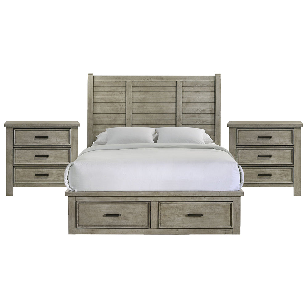 Picket House Furnishings - Damen Queen Storage 3PC Bedroom Set in Drift Grey - SV300QBNS2 view 1