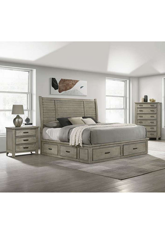 Picket House Furnishings - Damen Queen Storage 3PC Bedroom Set in Drift Grey - SV300QB3PC veiw 1