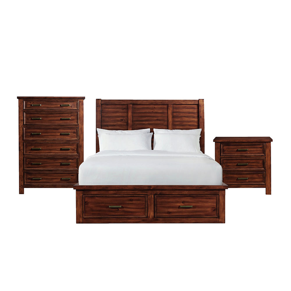 Picket House Furnishings - Damen Queen Storage 3PC Bedroom Set in Rich Cherry - SV600QB3PC view 1