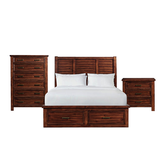Picket House Furnishings - Damen Queen Storage 3PC Bedroom Set in Rich Cherry - SV600QB3PC view 1