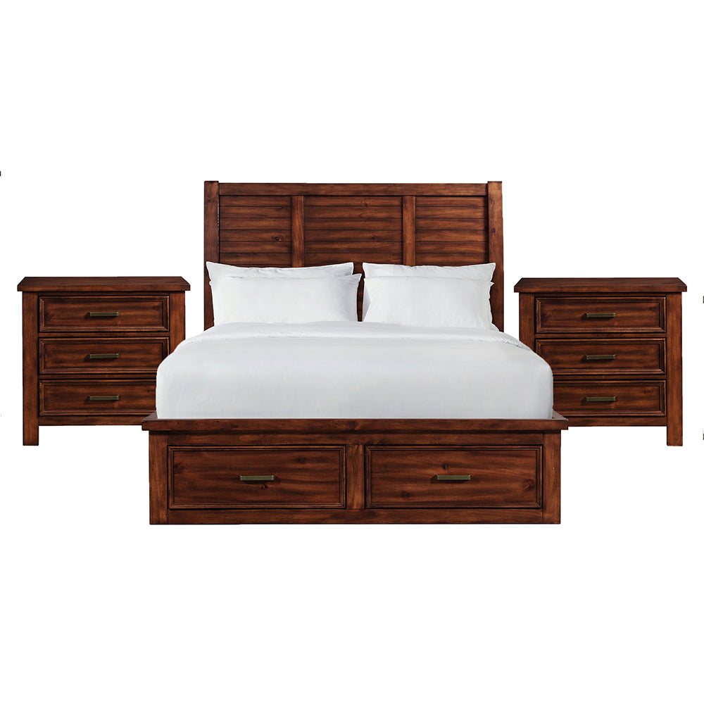 Picket House Furnishings - Damen Queen Storage 3PC Bedroom Set in Rich Cherry - SV600QBNS2 view 1
