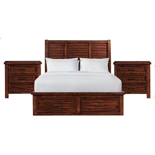 Picket House Furnishings - Damen Queen Storage 3PC Bedroom Set in Rich Cherry - SV600QBNS2 view 1