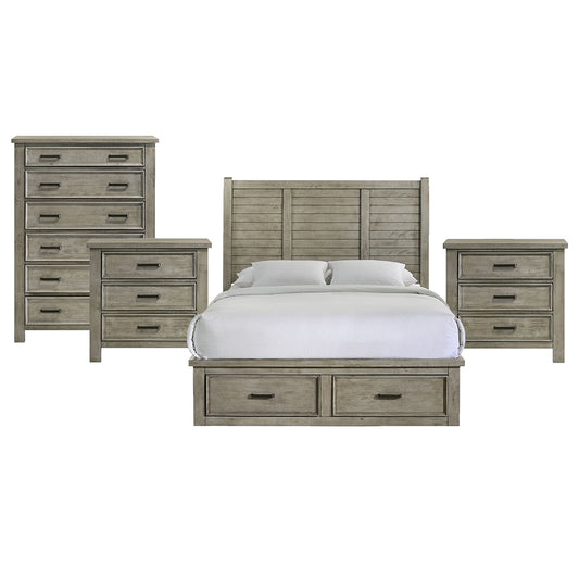 Picket House Furnishings - Damen Queen Storage 4PC Bedroom Set in Drift Grey - SV300QBNSCH view 1