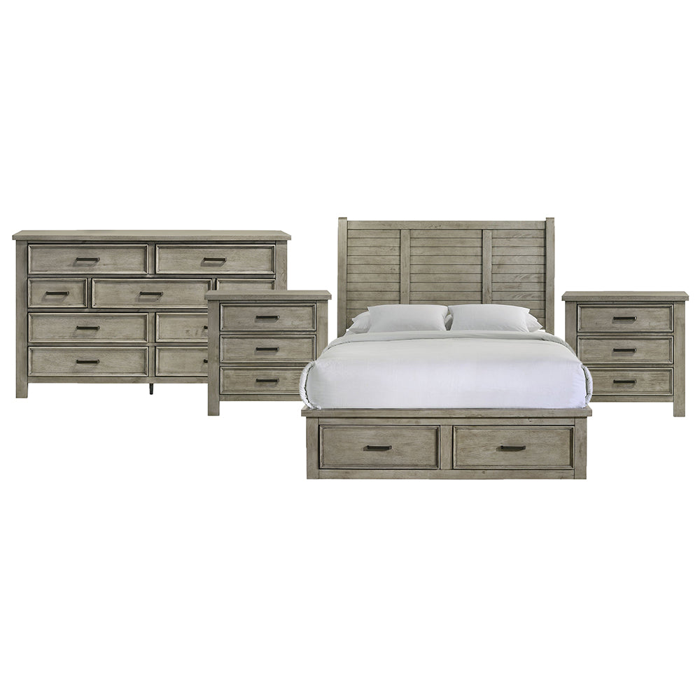 Picket House Furnishings - Damen Queen Storage 4PC Bedroom Set in Drift Grey - SV300QBNSDR view 1