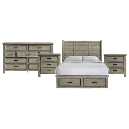 Picket House Furnishings - Damen Queen Storage 4PC Bedroom Set in Drift Grey - SV300QBNSDR view 1