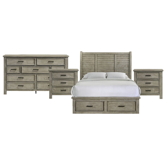 Picket House Furnishings - Damen Queen Storage 4PC Bedroom Set in Drift Grey - SV300QBNSDR view 1