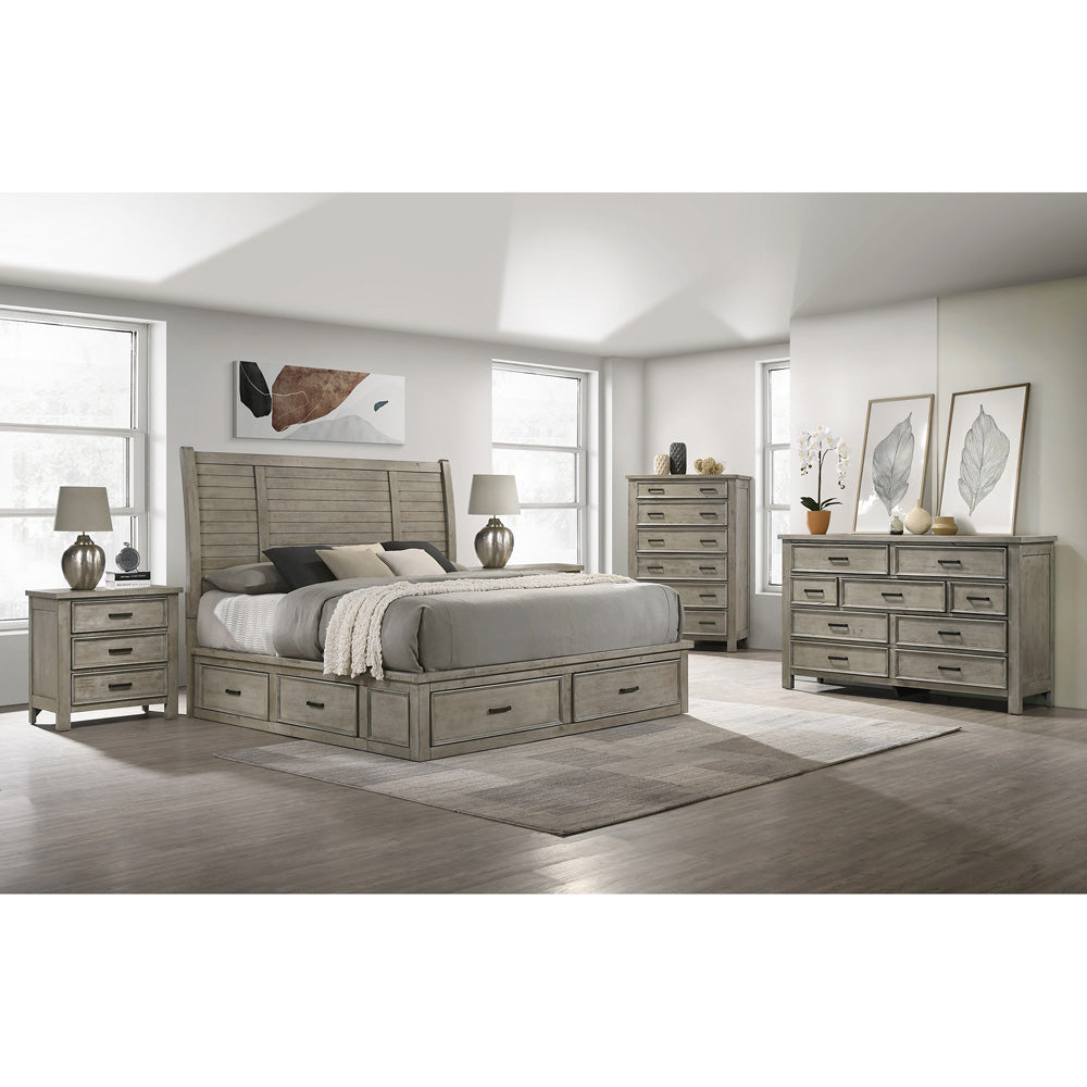 Picket House Furnishings - Damen Queen Storage 5PC Bedroom Set in Drift Grey - SV300QBNSDRC view 3