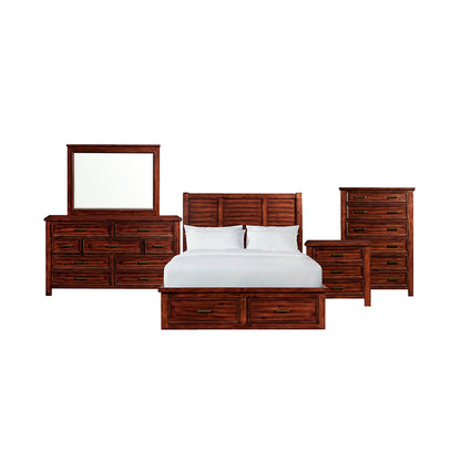 Picket House Furnishings - Damen Queen Storage 5PC Bedroom Set in Rich Cherry - SV600QB5PC view 1