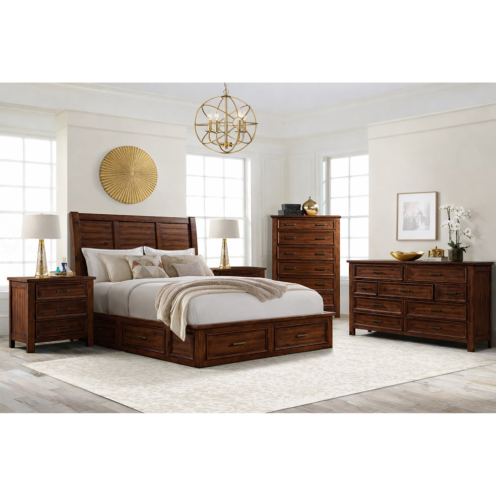 Picket House Furnishings - Damen Queen Storage 5PC Bedroom Set in Rich Cherry - SV600QBNSDRC view 3