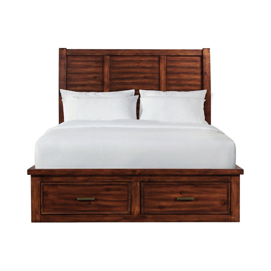Picket House Furnishings - Damen Queen Storage Bed in Rich Cherry - SV600QB view 2