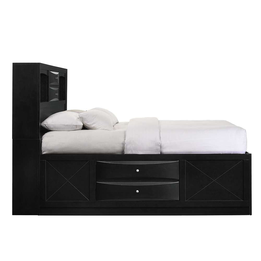 Picket House Furnishings - Dana King Storage Bed in Black - EM870KB veiw 3