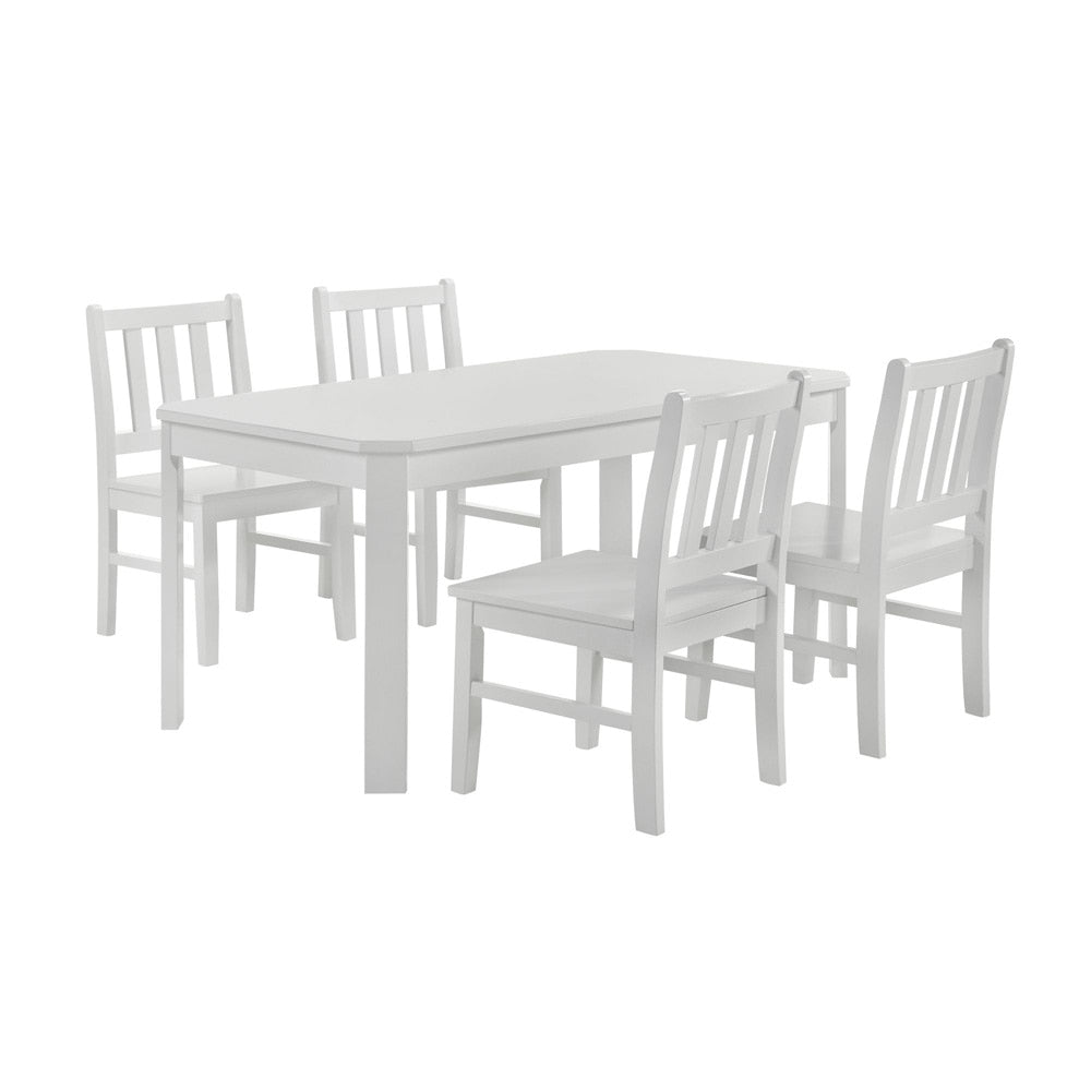 Picket House Furnishings -  Daniel 5PC Dining Set with Table and 4 Chairs in White - Y-14470-7-5DS veiw 1