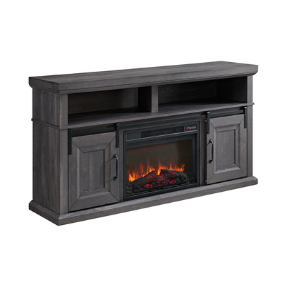Picket House Furnishings - Delta Console with 23" Fireplace Insert in Grey - LA-16850-3-FP view 1