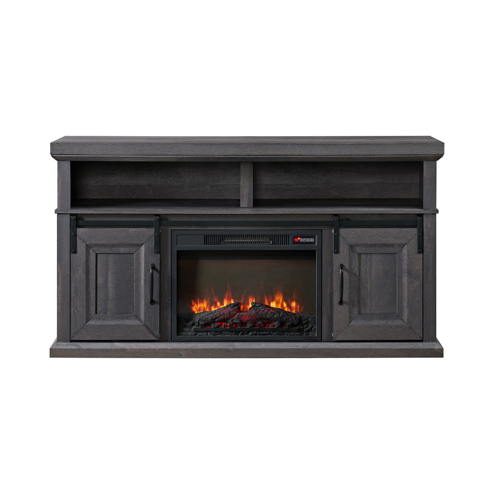 Picket House Furnishings - Delta Console with 23" Fireplace Insert in Grey - LA-16850-3-FP view 2