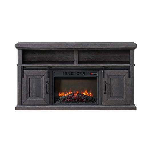 Picket House Furnishings - Delta Console with 23" Fireplace Insert in Grey - LA-16850-3-FP view 2