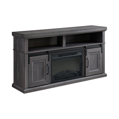 Picket House Furnishings - Delta Console with 23" Fireplace Insert in Grey - LA-16850-3-FP view 3