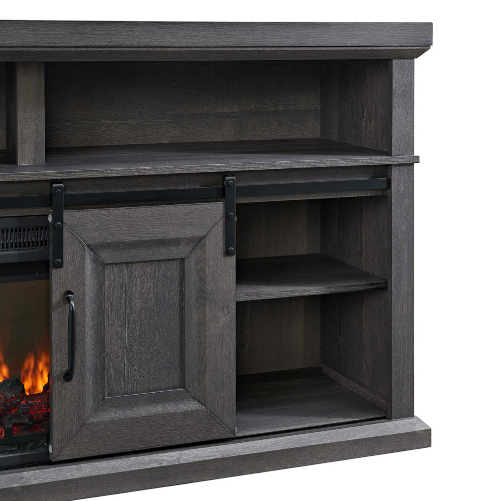 Picket House Furnishings - Delta Console with 23" Fireplace Insert in Grey - LA-16850-3-FP view 6