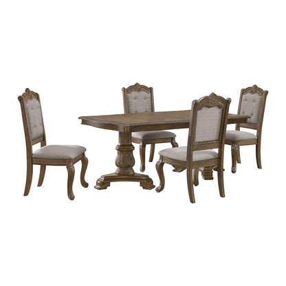 Picket House Furnishings -  Denali 5PC Standard Height Dining Set in Walnut-Table and Four Chairs - D-10460-5-DT-5PC veiw 1