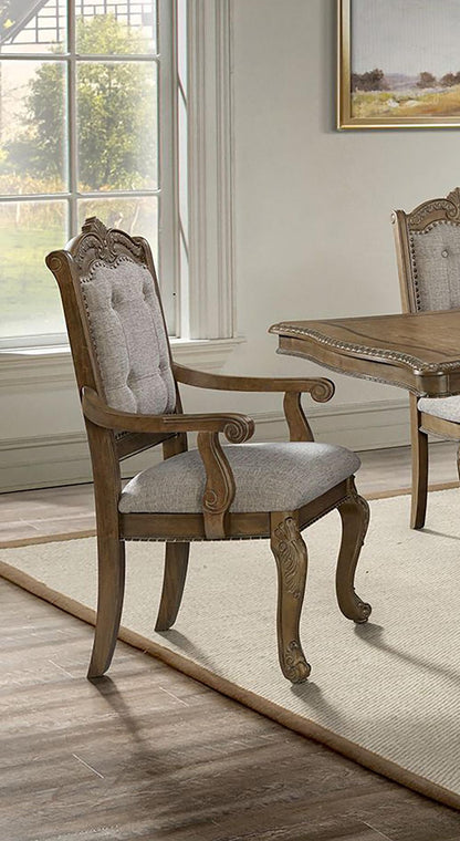 Picket House Furnishings -  Denali Dining Arm Chair with Beige Fabric in Walnut (2 Per Carton) - D-10460-5-AC veiw 3