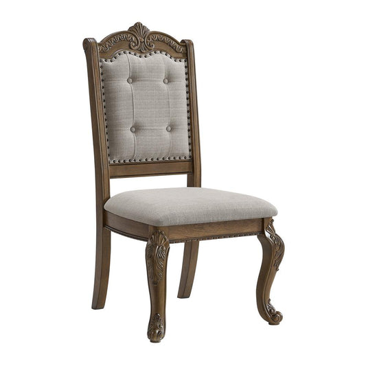 Picket House Furnishings -  Denali Dining Side Chair with Beige Fabric in Walnut (2 Per Carton) - D-10460-5-SC veiw 1