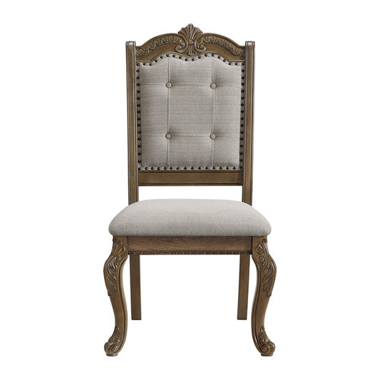 Picket House Furnishings -  Denali Dining Side Chair with Beige Fabric in Walnut (2 Per Carton) - D-10460-5-SC veiw 2