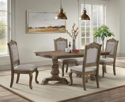 Picket House Furnishings -  Denali Dining Side Chair with Beige Fabric in Walnut (2 Per Carton) - D-10460-5-SC veiw 3