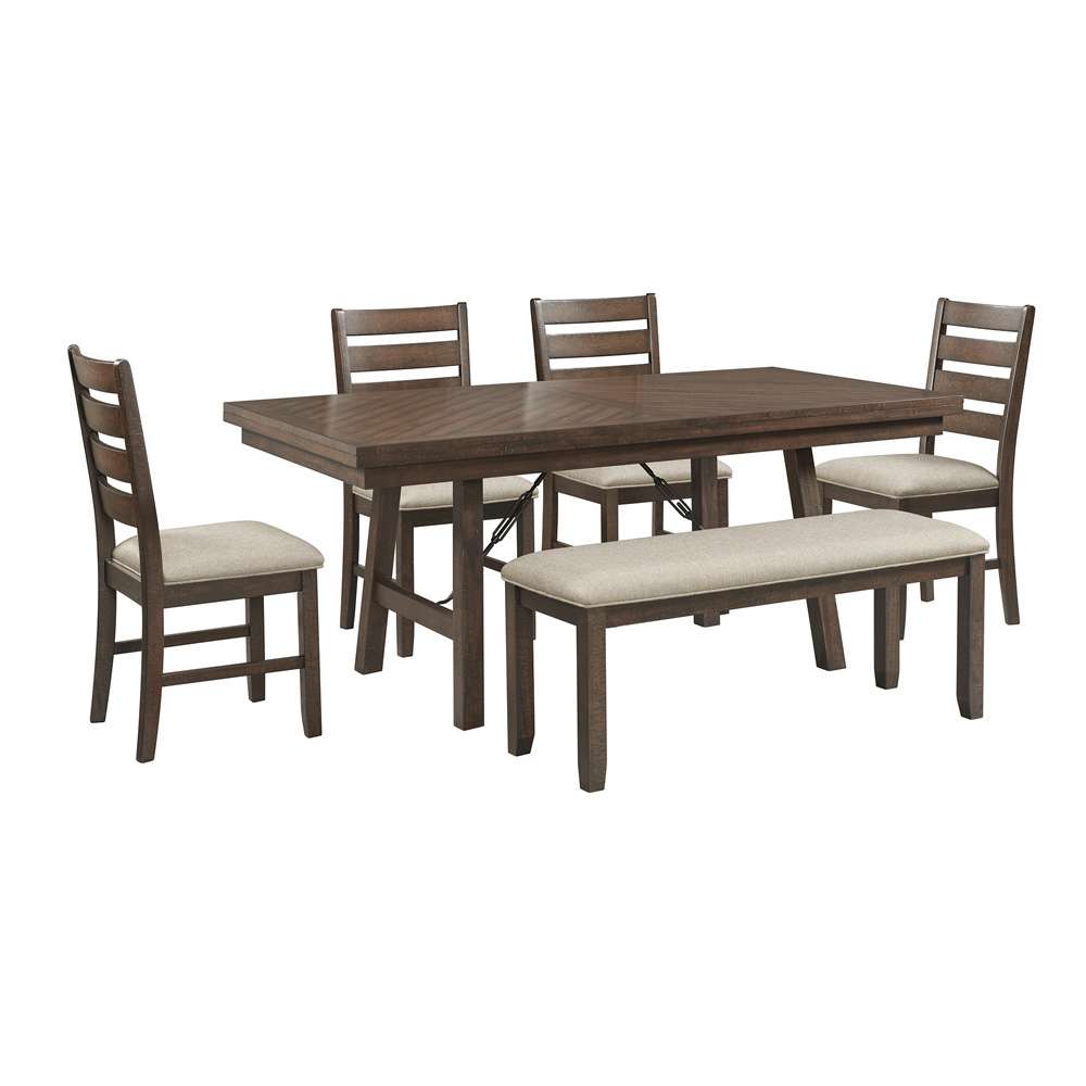 Picket House Furnishings - Dex 6PC Dining Set (72in Table - 4 Chairs - Bench) in Cherry - DJX1006DS2 veiw 1