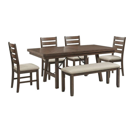 Picket House Furnishings - Dex 6PC Dining Set (72in Table - 4 Chairs - Bench) in Cherry - DJX1006DS2 veiw 1
