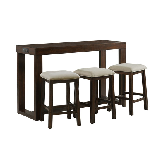 Picket House Furnishings - Drew Multipurpose Bar Table Set in Dark Walnut - THY100BTSPE veiw 2