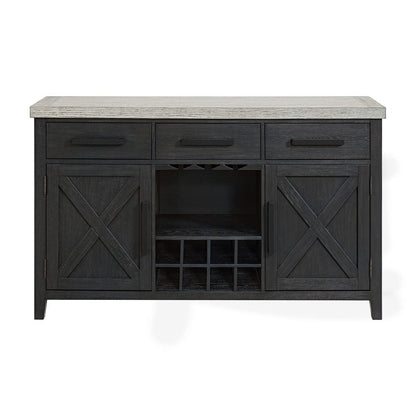 Picket House Furnishings -  Edge Server in Light Grey and Espresso - D-16680-5-SV view 2