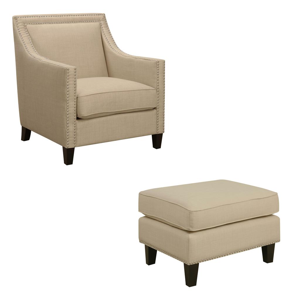 Picket House Furnishings - Emery Natural Chair & Ottoman - UER0822PC veiw 1
