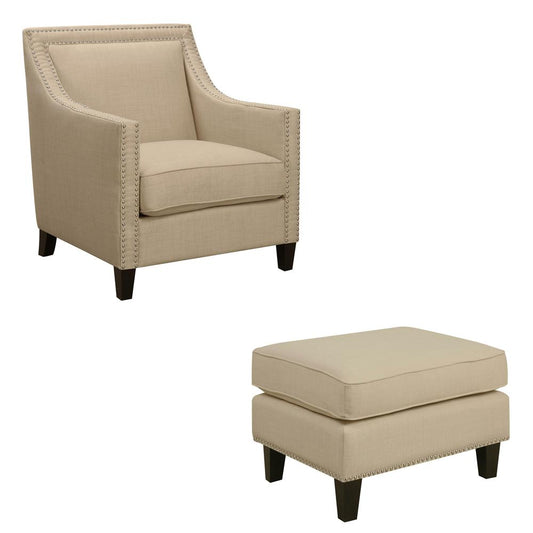 Picket House Furnishings - Emery Natural Chair & Ottoman - UER0822PC veiw 1