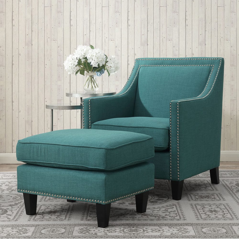 Picket House Furnishings - Emery Teal Chair & Ottoman - UER0872PC view 4
