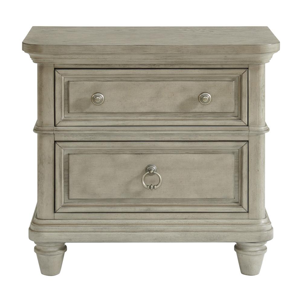 Picket House Furnishings -  Emiko 2-Drawer Nightstand with USB in Light Grey - B-11360-3-NS veiw 2