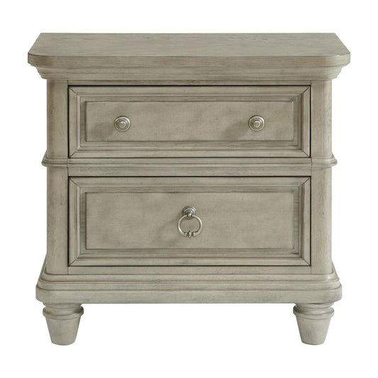 Picket House Furnishings -  Emiko 2-Drawer Nightstand with USB in Light Grey - B-11360-3-NS veiw 2