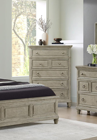 Picket House Furnishings -  Emiko 5-Drawer Chest in Light Grey - B-11360-3-CH1 veiw 3