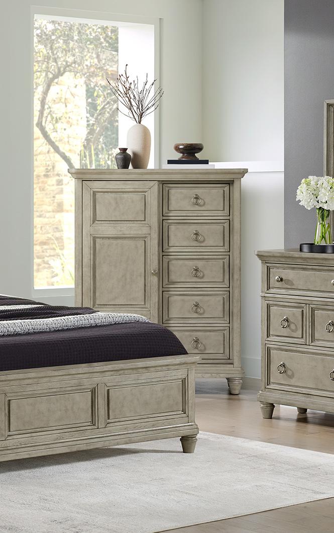 Picket House Furnishings -  Emiko 5-Drawer Door Chest in Light Grey - B-11360-3-CH2 veiw 3