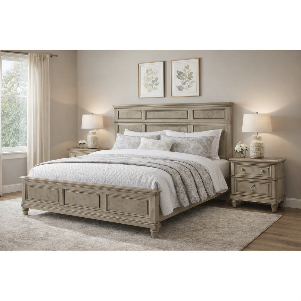 Picket House Furnishings - Emiko King 3PC Bedroom Set in Light Grey - B-11360-3-KBCH2-NS2 view 3