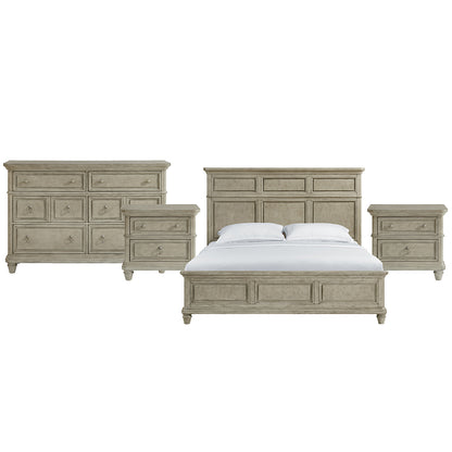 Picket House Furnishings - Emiko King 4PC Bedroom Set in Light Grey - B-11360-3-KBCH2-NSDR view 1