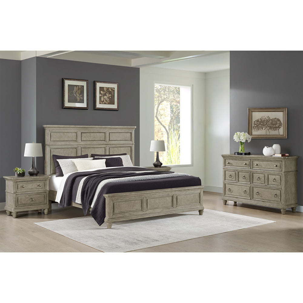 Picket House Furnishings - Emiko King 4PC Bedroom Set in Light Grey - B-11360-3-KBCH2-NSDR view 3