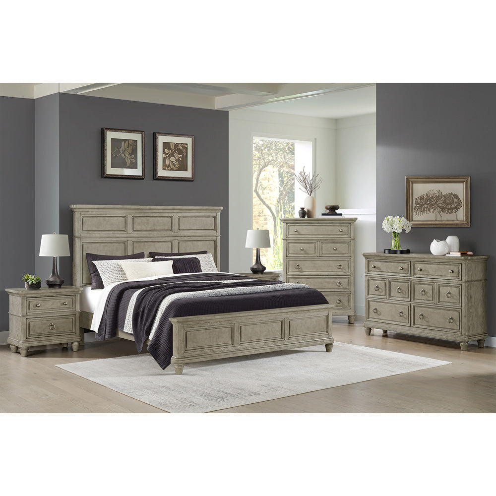 Picket House Furnishings - Emiko King 5PC Bedroom Set in Light Grey - B-11360-3-KBCH2-NSDRC view 3
